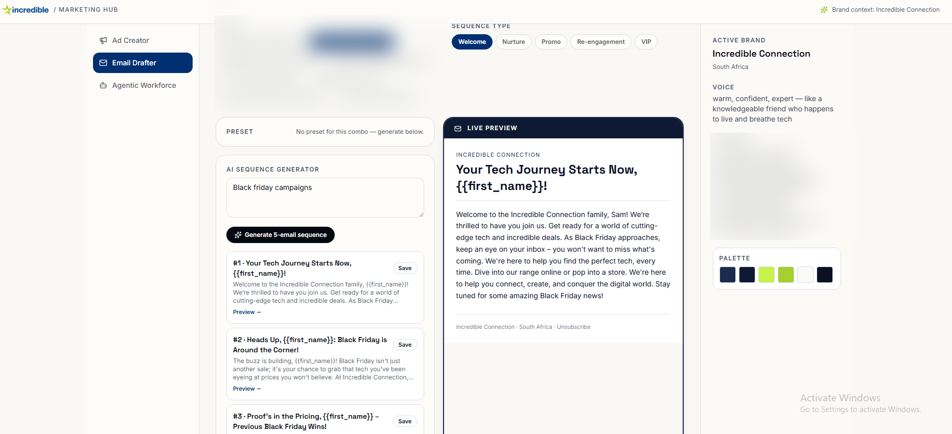Incredible Connection · Email engine